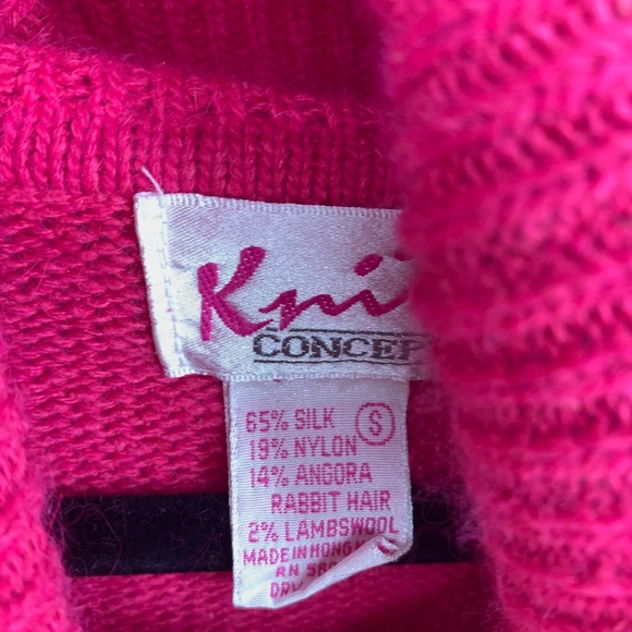 Knit Concepts womens small sweater pullover turtleneck Vintage silk Angora - Picture 3 of 5